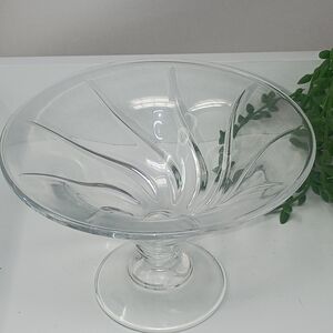Clear Glass Pedestal Bowl Vase